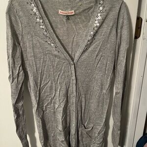 Rebecca Taylor Heather Gray Knit Top